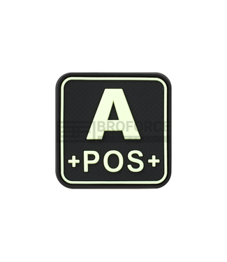 JTG Bloodtype Square Rubber Patch A Pos - Glow