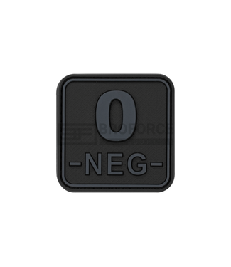 JTG Bloodtype Square Rubber Patch 0 Neg - Blackops