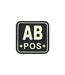 JTG Bloodtype Square Rubber Patch AB Pos - Glow JTG Bloodtype Square Rubber Patch AB Pos - Glow