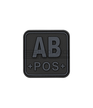 JTG Bloodtype Square Rubber Patch AB Pos - Blackops