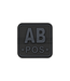 JTG Bloodtype Square Rubber Patch AB Pos - Blackops