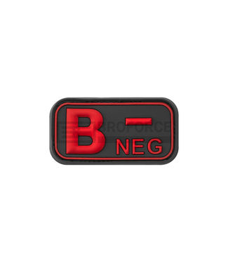 JTG Bloodtype Rubber Patch B Neg - Blackmedic