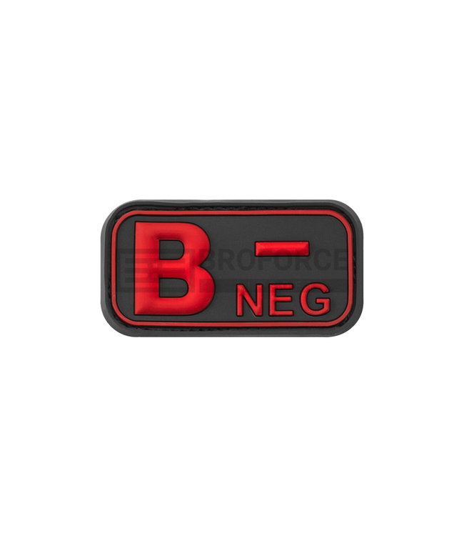 JTG Bloodtype Rubber Patch B Neg - Blackmedic