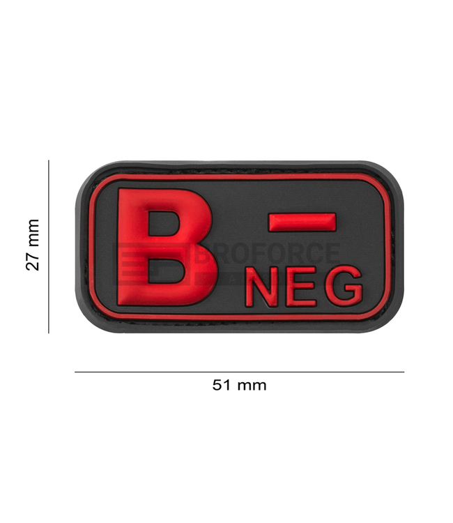 JTG Bloodtype Rubber Patch B Neg - Blackmedic