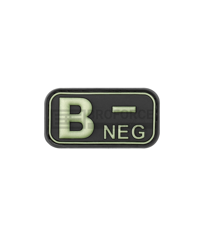 JTG Bloodtype Rubber Patch B Neg - Glow