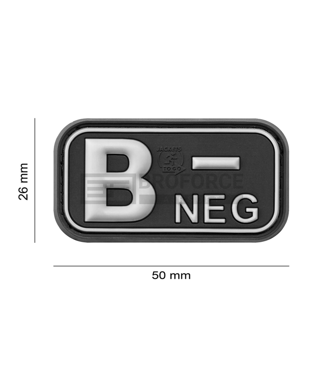 JTG Bloodtype Rubber Patch B Neg - SWAT