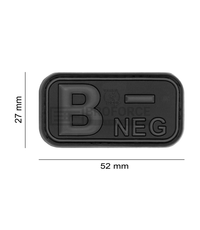 JTG Bloodtype Rubber Patch B Neg - Blackops