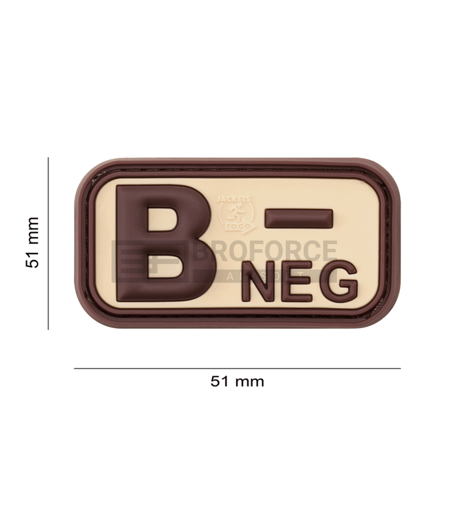 JTG Bloodtype Rubber Patch B Neg - Desert