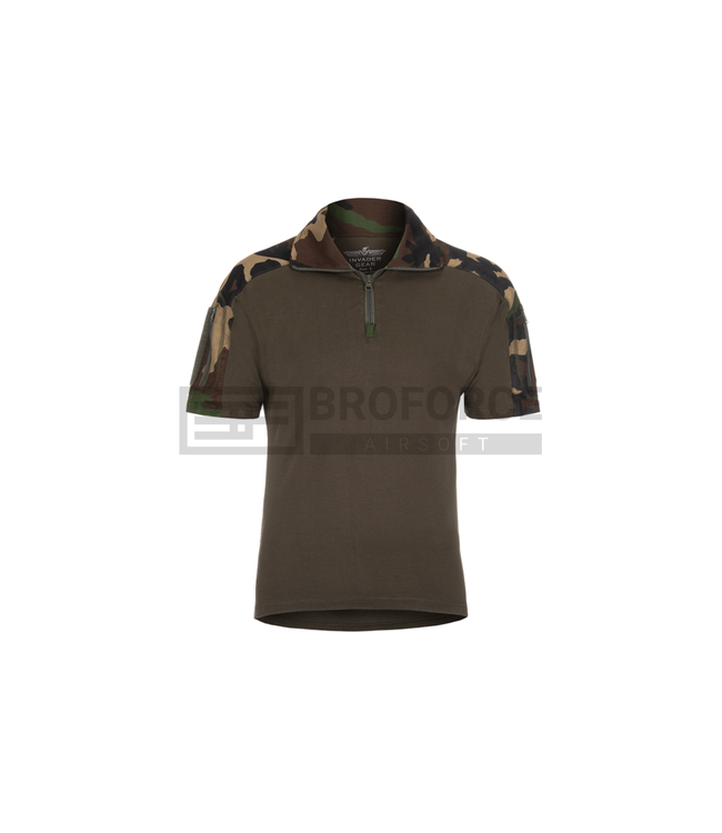 Invader Gear Combat Shirt Short Sleeve - Woodland