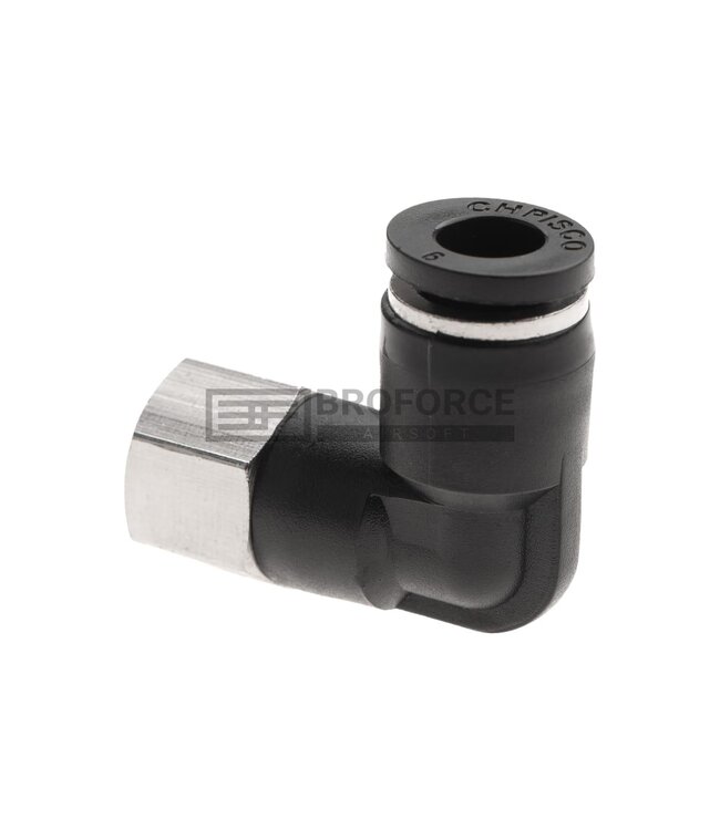 EpeS HPA 6mm Hose Coupling 90 Degree - Inner 1/8 NPT