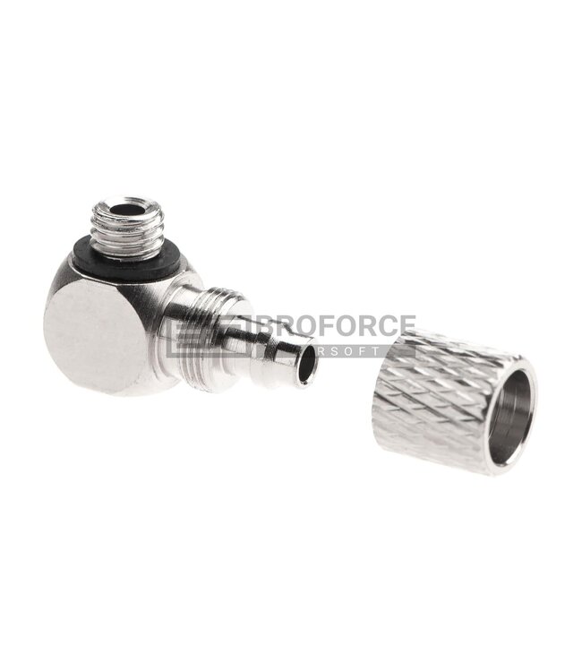 EpeS HPA 6mm Hose Coupling with Screwed Catch 90 Degree - Outer M5 Thread