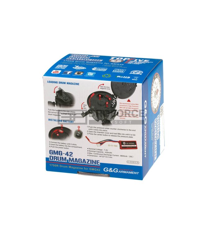 G&G Box Mag GMG42 1700rds - Black