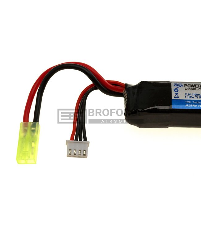 Pirate Arms LiPo 11.1V 1100mAh 20C Stock Tube Type Mini Tamiya - Black