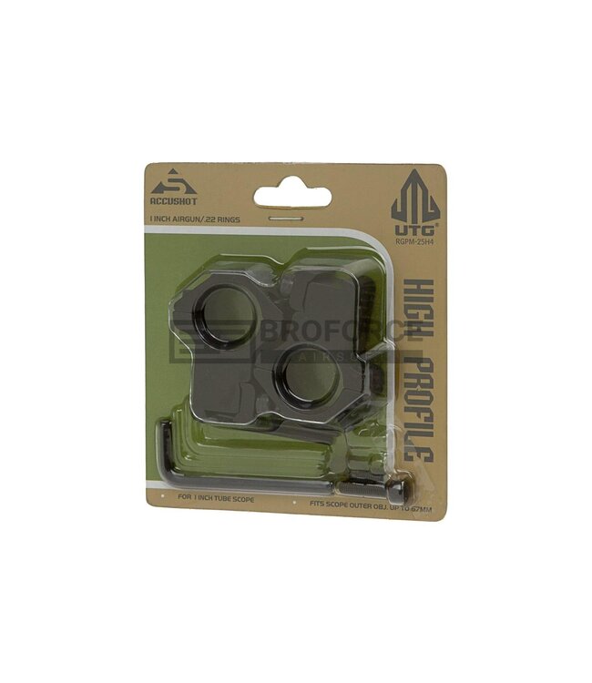Leapers 25.4mm Airgun Mount Ring High - Black