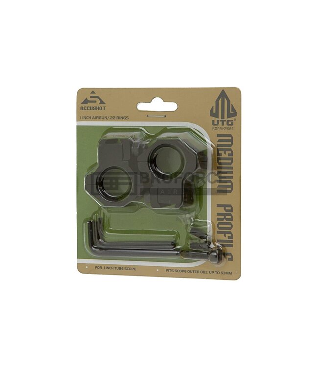 Leapers 25.4mm Airgun Mount Ring Medium - Black