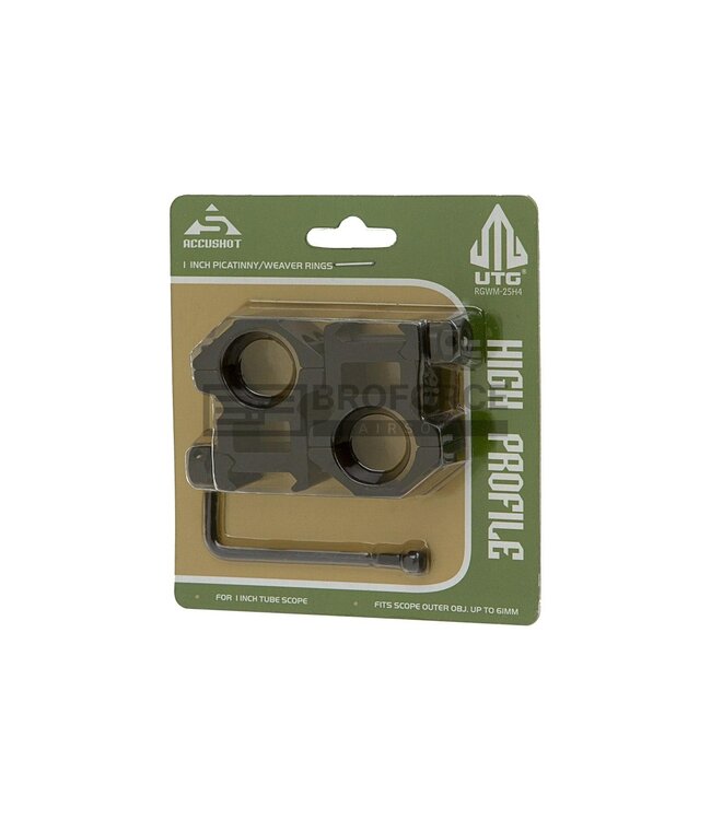 Leapers 25.4mm Mount Rings High - Black