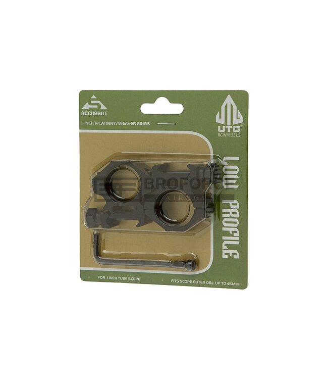 Leapers 25.4mm Mount Rings Low - Black