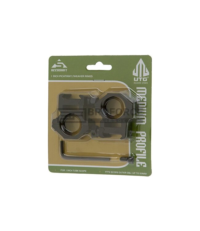 Leapers 25.4mm Mount Rings Medium - Black