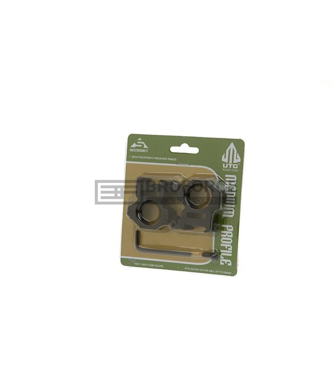 Leapers 25.4mm Mount Rings Medium - Black