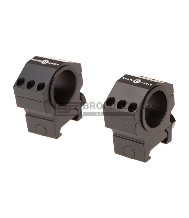 Sightmark 30mm / 25.4mm Tactical Mounting Rings - Medium Height - Black