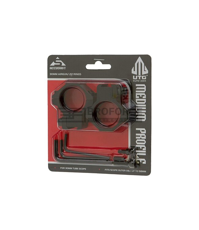 Leapers 30mm Airgun Mount Ring Medium - Black