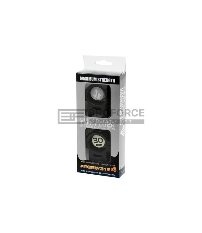 Leapers 30mm CNC Mount Rings Medium - Black