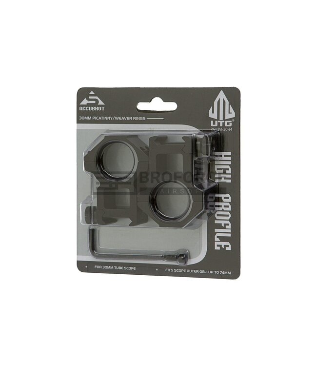 Leapers 30mm Mount Rings High - Black