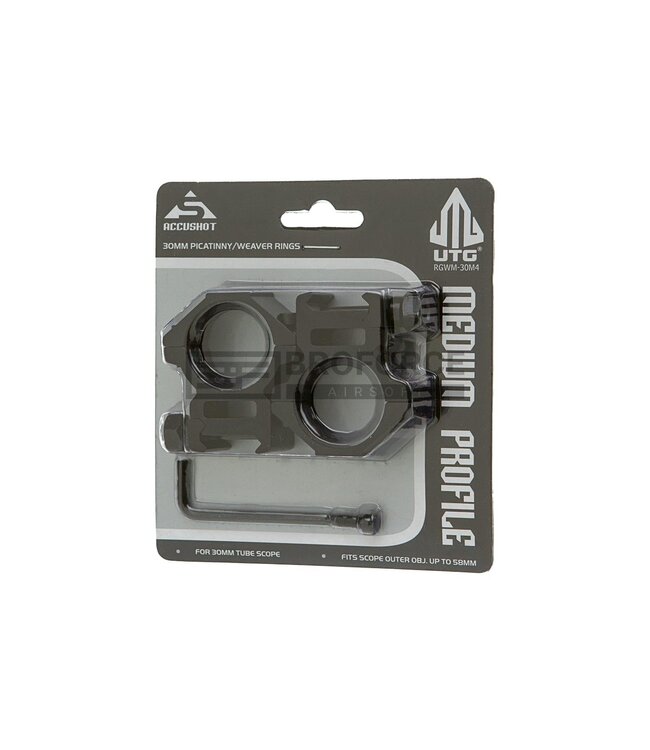 Leapers 30mm Mount Rings Medium - Black