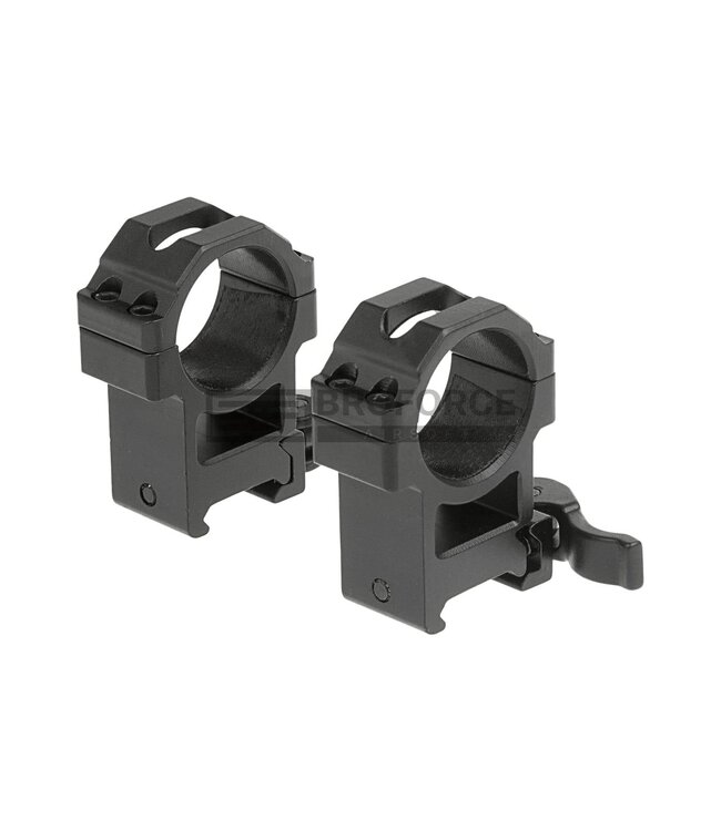 Leapers 30mm QD CNC Mount Rings High - Black