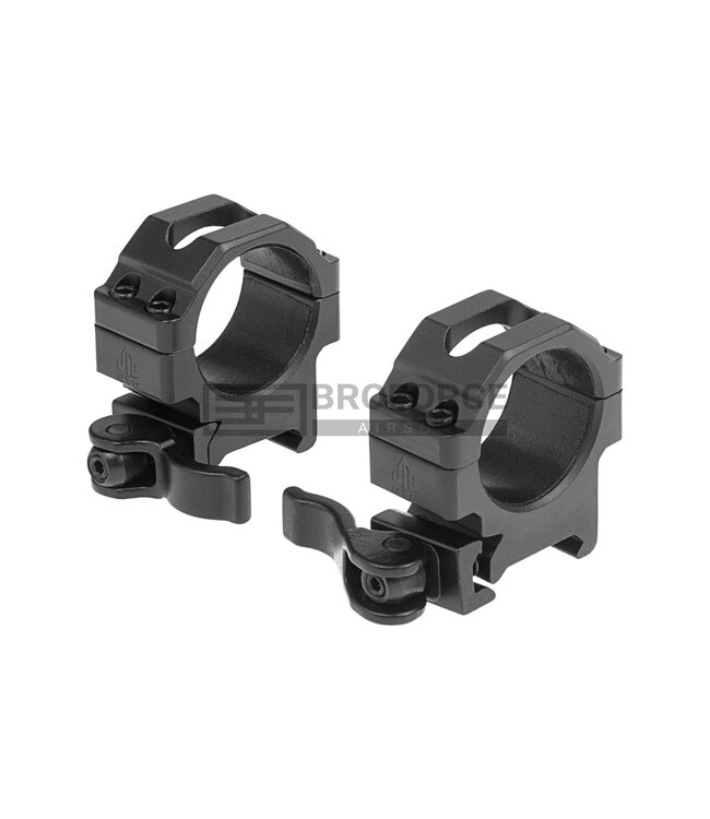 Leapers 30mm QD CNC Mount Rings Low - Black