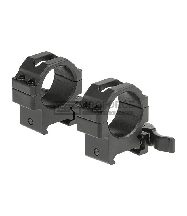 Leapers 30mm QD CNC Mount Rings Low - Black