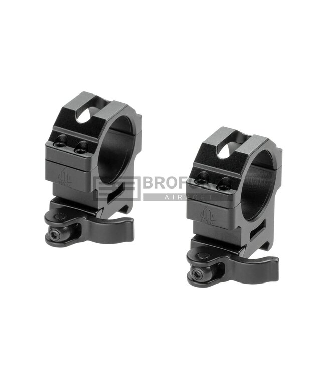 Leapers 30mm QD CNC Mount Rings Medium - Black