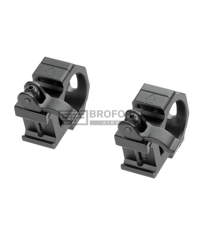 Leapers 30mm QD CNC Mount Rings Medium - Black