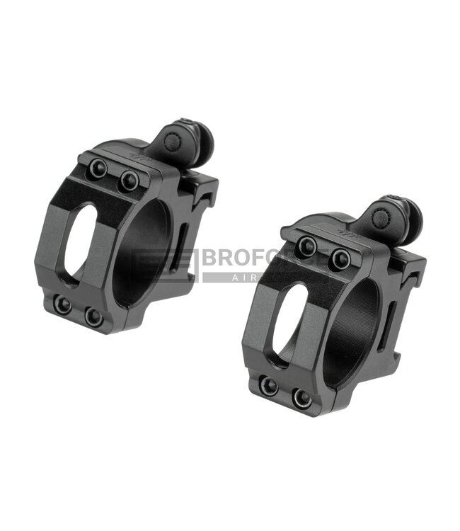 Leapers 30mm QD CNC Mount Rings Medium - Black