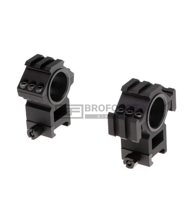 Aim-O Tri-Side Rail 25.4mm / 30mm Mount Rings - Black