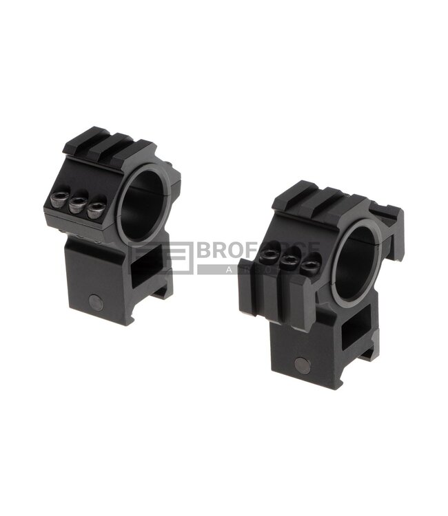 Aim-O Tri-Side Rail 25.4mm / 30mm Mount Rings - Black