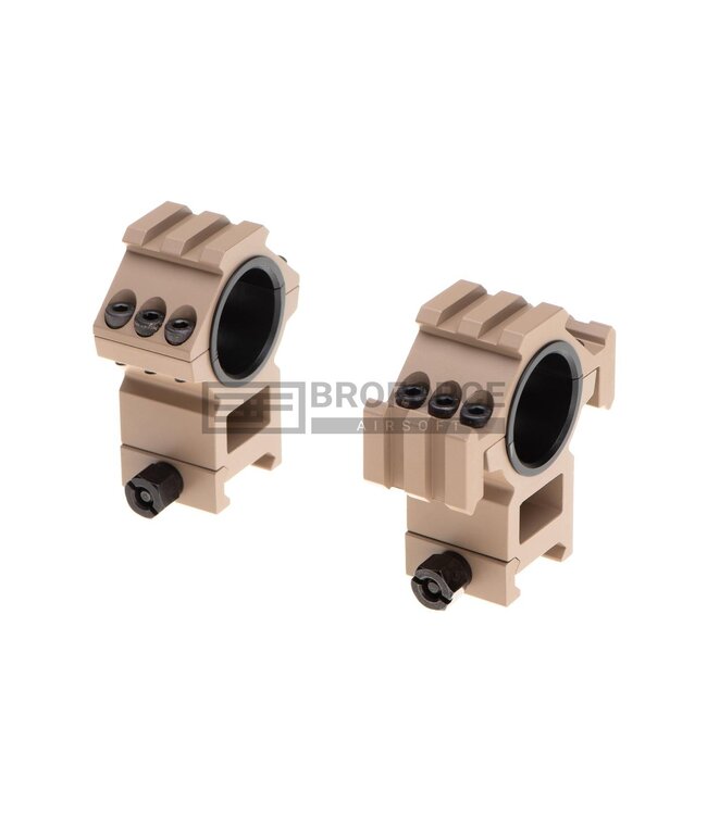 Aim-O Tri-Side Rail 25.4mm / 30mm Mount Rings - Desert