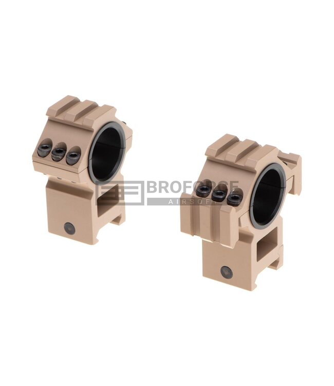 Aim-O Tri-Side Rail 25.4mm / 30mm Mount Rings - Desert