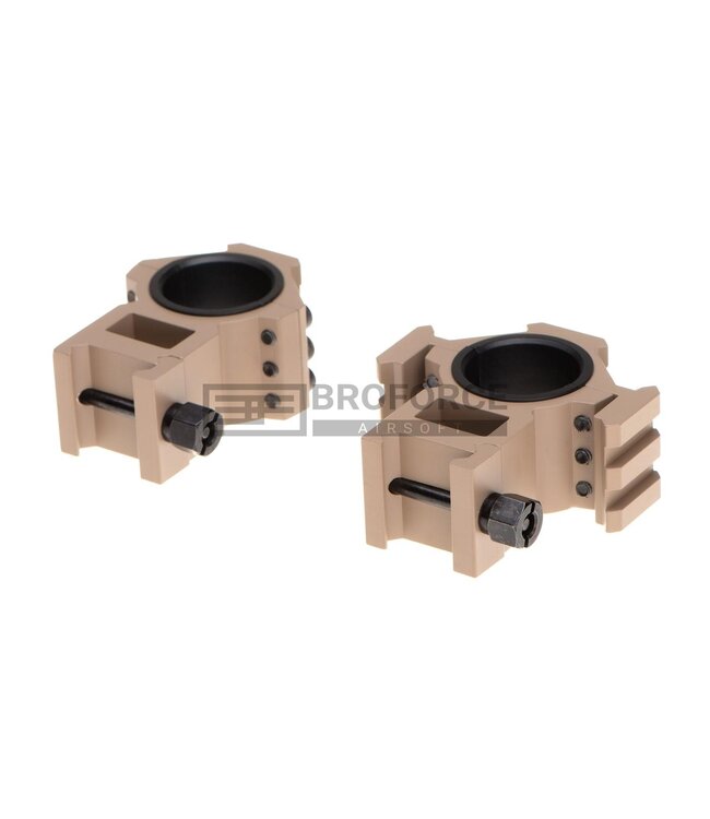 Aim-O Tri-Side Rail 25.4mm / 30mm Mount Rings - Desert