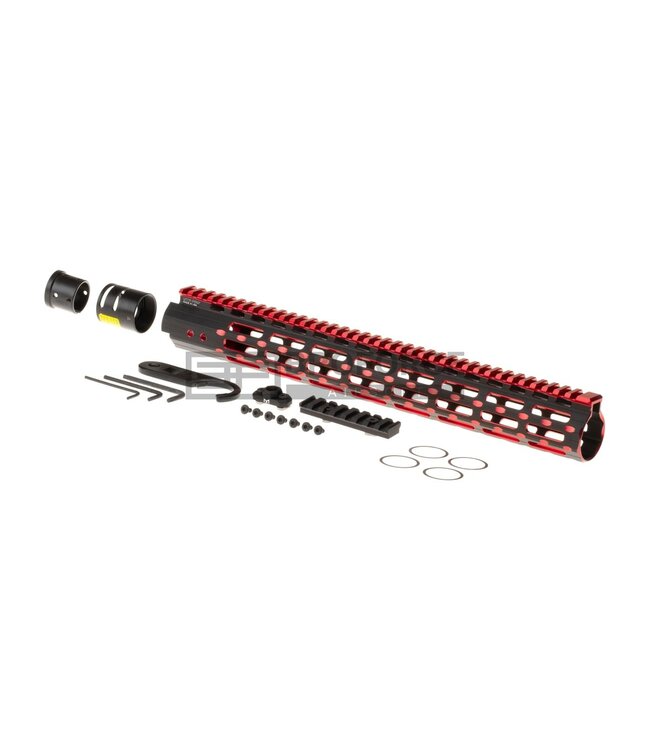 Leapers AR-15 15.3 Inch Super Slim Free Float Handguard M-LOK - Black/Red