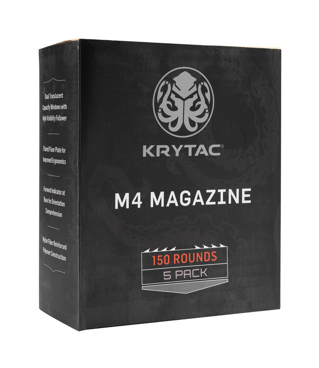 Krytac Magazine M4 Midcap 150rds 5-pack - Black