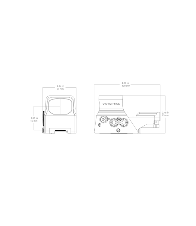 VictOptics SRD 1x27x39 Eight Reticle Red Dot Sight - Black