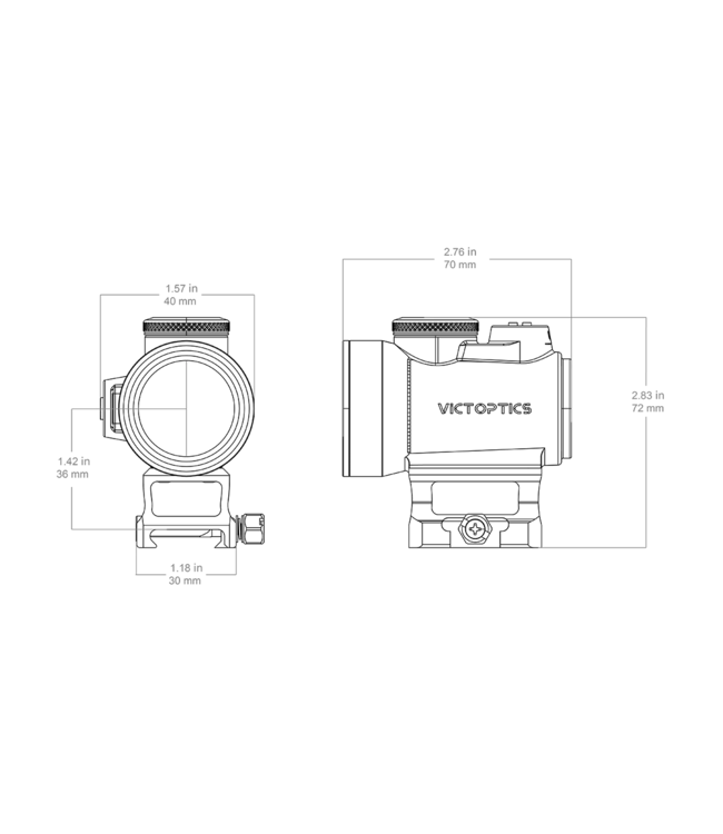 VictOptics SRD 1x30 Red Dot Sight - Black