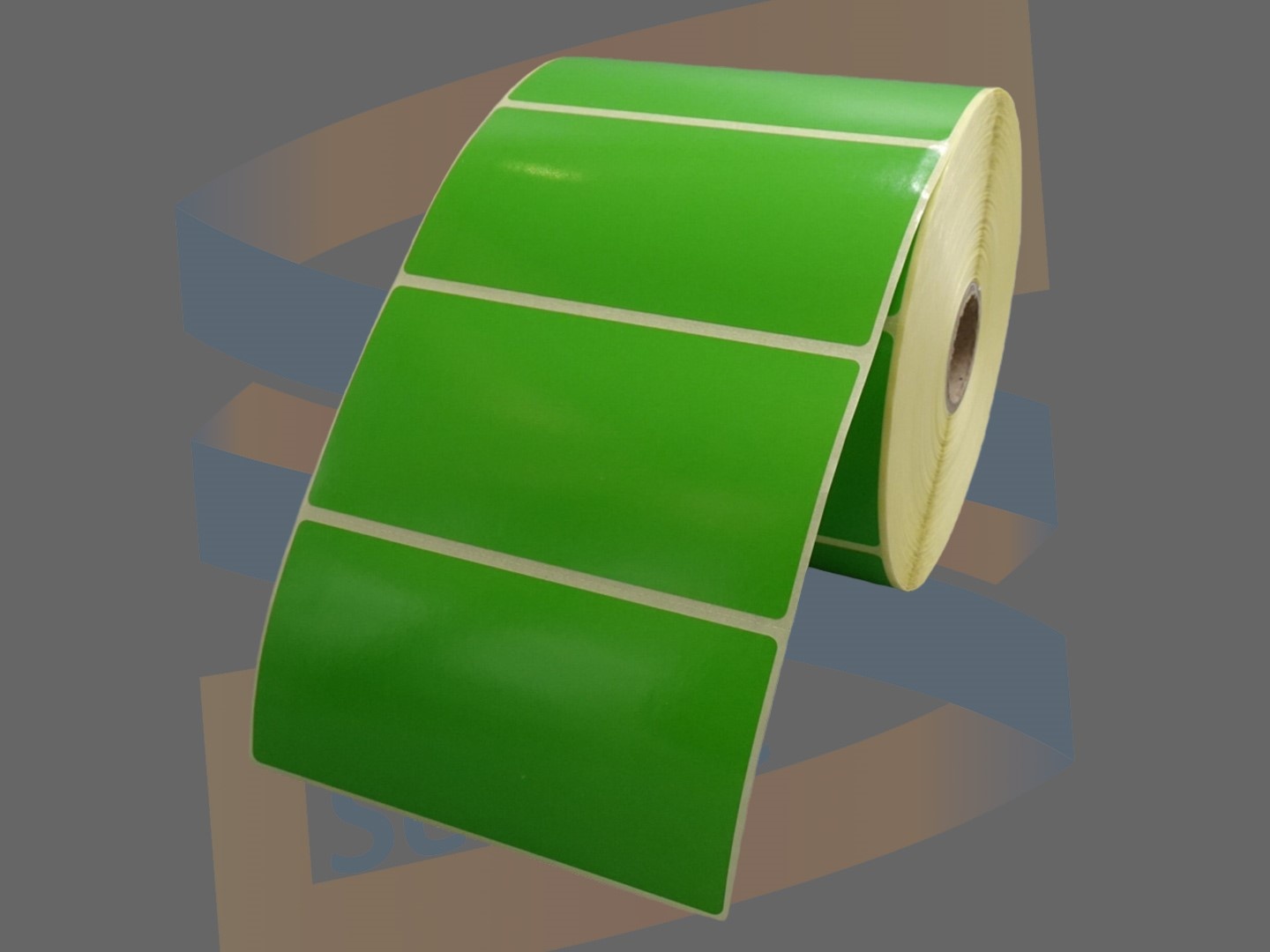 Groene etiketten voor Godex 102x51mm, direct thermal labels met een perforatie tussen ieder etiket, rol à 1.370 etiketten.