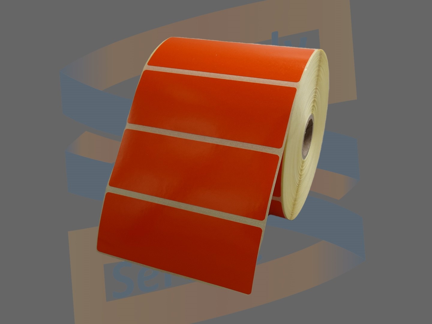 Godex 102x38mm direct thermal labels Oranje, met een perforatie na ieder etiket, rol à 1.790 etiketten