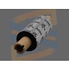 Zebra thermal transfer folie 64mm x 74 meter wax/resin op een ½ inch core (12mm kern) breedte van de kern 110mm met notches 2+2 (03200GS06407)