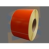 Papier etiket gecoat, 100x150mm, oranje, op kern 76mm, rol à 1.000 etiketten