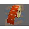 Oranje etiketten 57x32mm voor Citizen, direct thermal met een perforatie tussen ieder etiket, rol à 2.100 etiketten