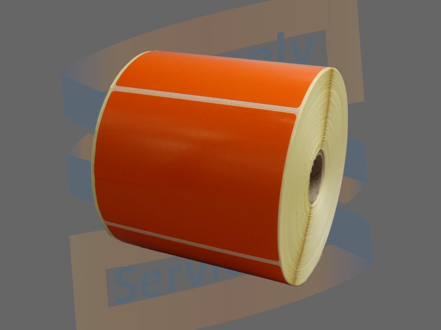 Oranje etiketten voor Godex 102x76mm, direct thermal labels met een perforatie tussen ieder etiket, rol à 930 etiketten.