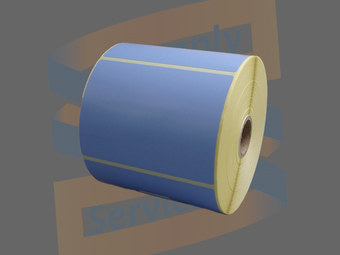 Blauwe etiketten voor Godex 102x76mm, direct thermal labels met een perforatie tussen ieder etiket, rol à 930 etiketten.